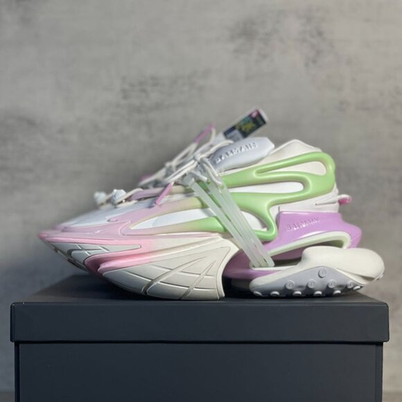 Balmain "Multicolor" Unicorn Low-Top Leather Height-Booster - Picture 2 of 9